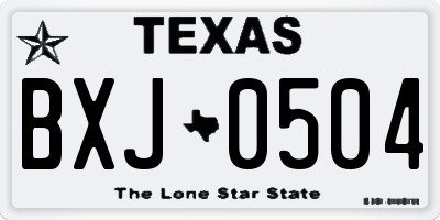 TX license plate BXJ0504