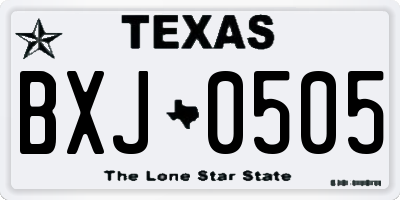 TX license plate BXJ0505