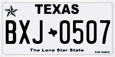 TX license plate BXJ0507