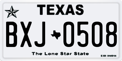 TX license plate BXJ0508