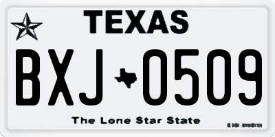 TX license plate BXJ0509