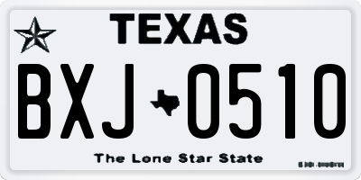 TX license plate BXJ0510