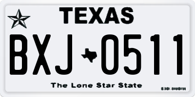 TX license plate BXJ0511