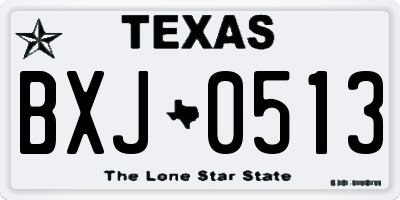 TX license plate BXJ0513