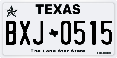 TX license plate BXJ0515