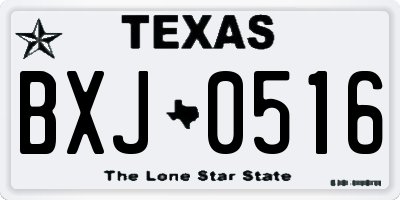 TX license plate BXJ0516