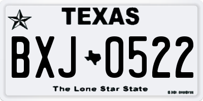 TX license plate BXJ0522