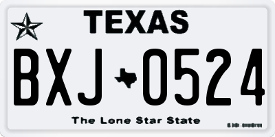 TX license plate BXJ0524
