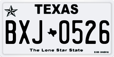 TX license plate BXJ0526
