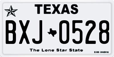 TX license plate BXJ0528