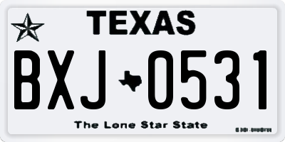 TX license plate BXJ0531