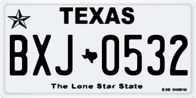 TX license plate BXJ0532