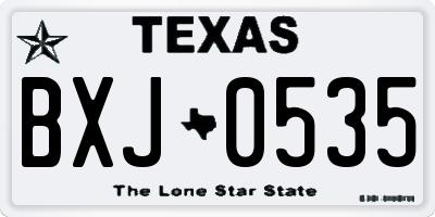 TX license plate BXJ0535
