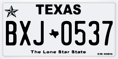 TX license plate BXJ0537