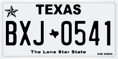TX license plate BXJ0541