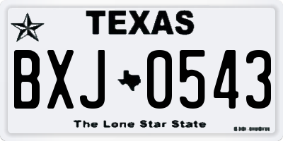 TX license plate BXJ0543