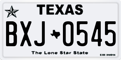TX license plate BXJ0545