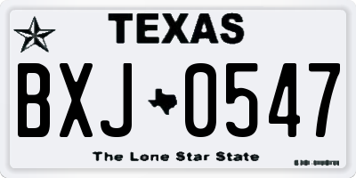 TX license plate BXJ0547