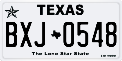 TX license plate BXJ0548