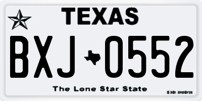 TX license plate BXJ0552