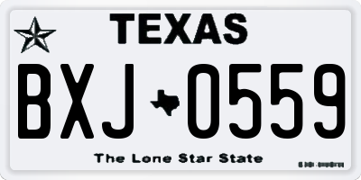 TX license plate BXJ0559