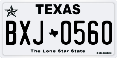 TX license plate BXJ0560