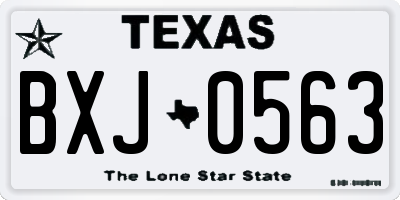 TX license plate BXJ0563