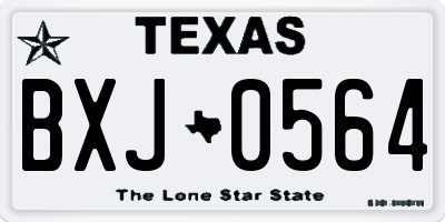 TX license plate BXJ0564