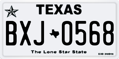 TX license plate BXJ0568