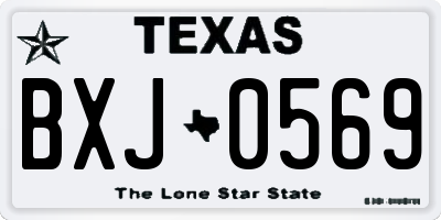 TX license plate BXJ0569
