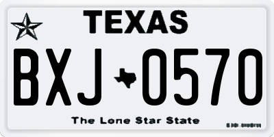 TX license plate BXJ0570