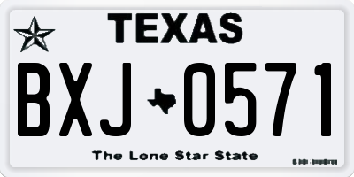 TX license plate BXJ0571