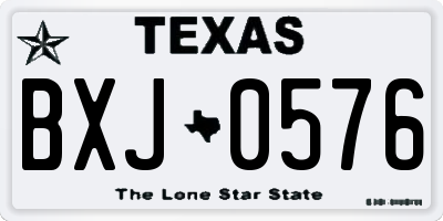 TX license plate BXJ0576