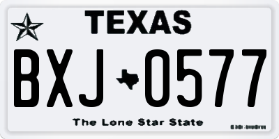 TX license plate BXJ0577