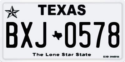 TX license plate BXJ0578
