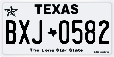 TX license plate BXJ0582