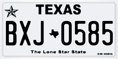TX license plate BXJ0585