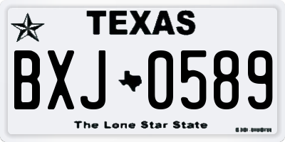 TX license plate BXJ0589