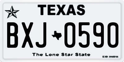 TX license plate BXJ0590