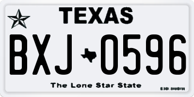 TX license plate BXJ0596
