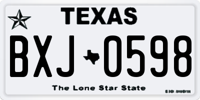 TX license plate BXJ0598