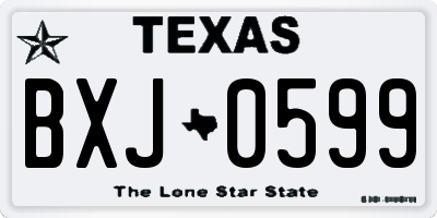 TX license plate BXJ0599