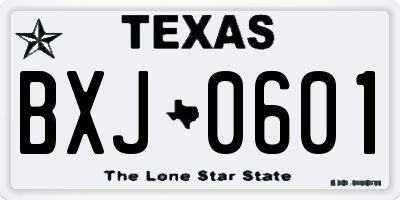 TX license plate BXJ0601