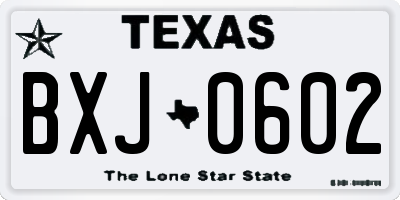 TX license plate BXJ0602
