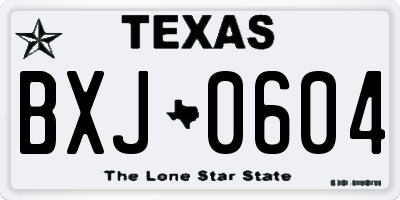 TX license plate BXJ0604
