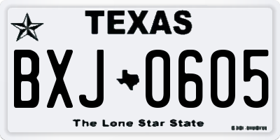 TX license plate BXJ0605