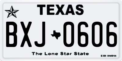 TX license plate BXJ0606