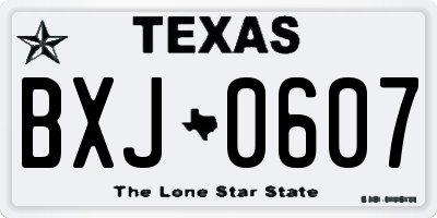 TX license plate BXJ0607