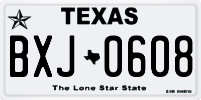 TX license plate BXJ0608