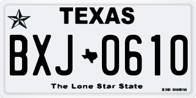 TX license plate BXJ0610